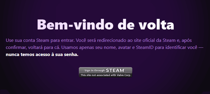 Entrar com a conta Steam